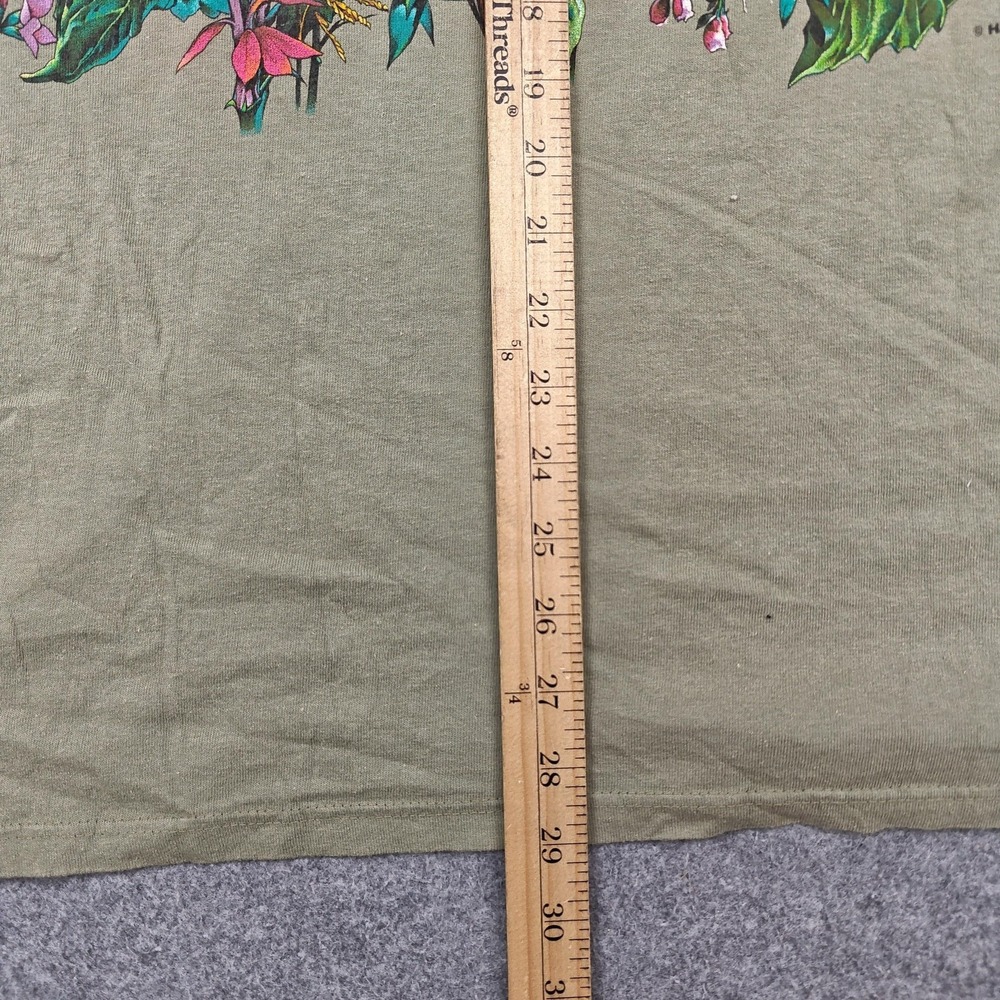 Vintage Habitat Shirt Mens Large Green Sunflower Floral Nature Graphic Tee 90s - Picture 7 of 9